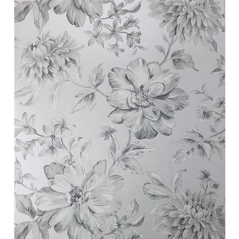 Arthouse Highgrove Floral Roses Flowers Warm Grey Wallpaper 909302