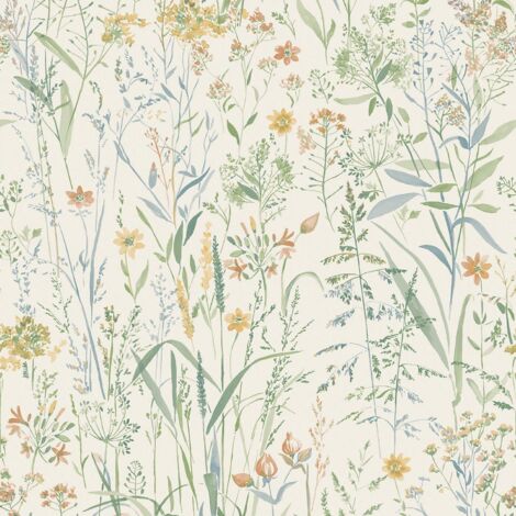 Grandeco Summer Meadow Sage Paste The Paper Wallpaper Floral Botanical