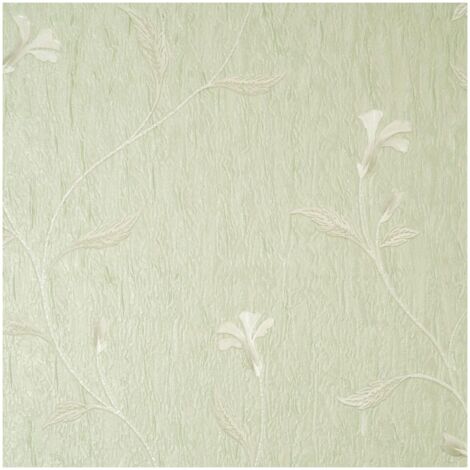 Vymura Bellagio Floral Trail Sage Luxury Italian Vinyl Wallpaper Paste The Paper (1/4)