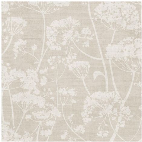Grandeco Neutral Wallpaper Cow Parsley Paste the Wall Scrubbable Beige Bedroom (1/4)