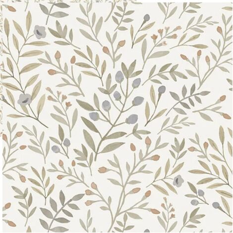 Grandeco Inia Leafy Trail Neutral Scrubbable Paste The Wall Wallpaper Vinyl