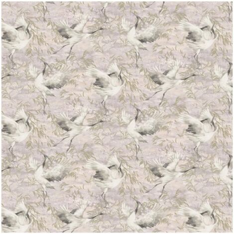 Sarus Pink Wallpaper Graceful Birds, Textured Scrubbable Paste The Wall Versatile (1/4)