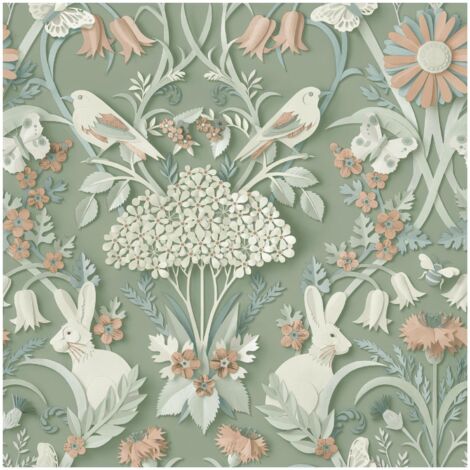Fine Decor Woodland Mint Green Wallpaper Paste The Paper Washable Kids Room (1/4)