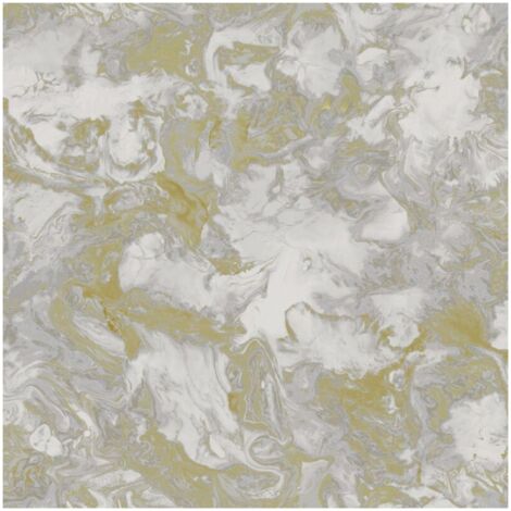 Debona Metallic Liquid Marble Yellow Wallpaper Paste The Paper Washable (1/4)