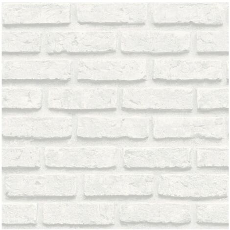 Statement White Loft Brick Wallpaper Paste The Paper Industrial Feature Wall