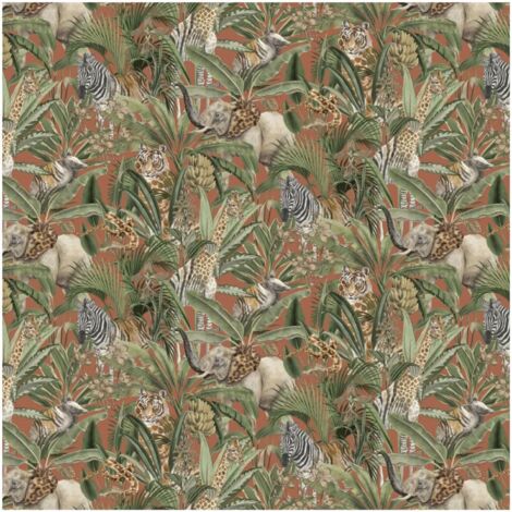 Holden Decor Premium Serengeti Orange Wallpaper Paste The Wall Animals Trees (1/4)