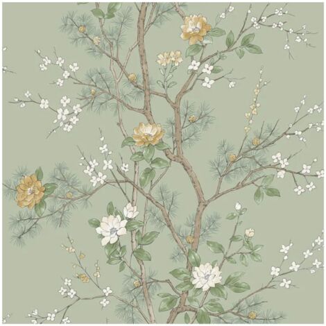 Belgravia Moda Designer Wallpaper Paste The Paper Bridget Floral Sage (1/4)