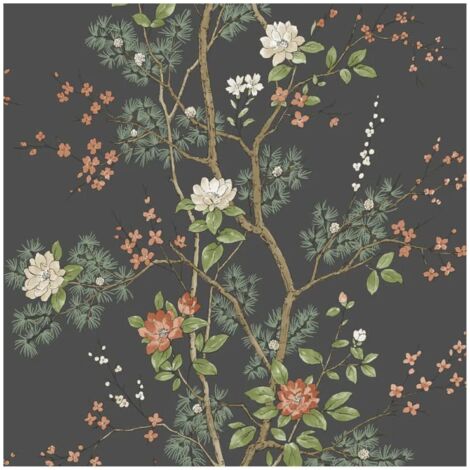 Belgravia Moda Designer Wallpaper Paste The Paper Bridget Floral Charcoal (1/4)