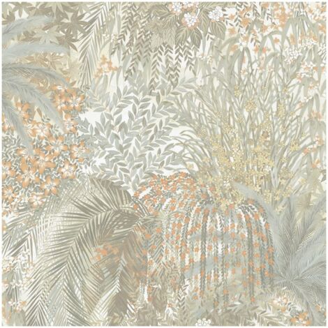 Grandeco Paradise Teal Orange Botanical Wallpaper Washable Paste The Paper Lush (1/4)