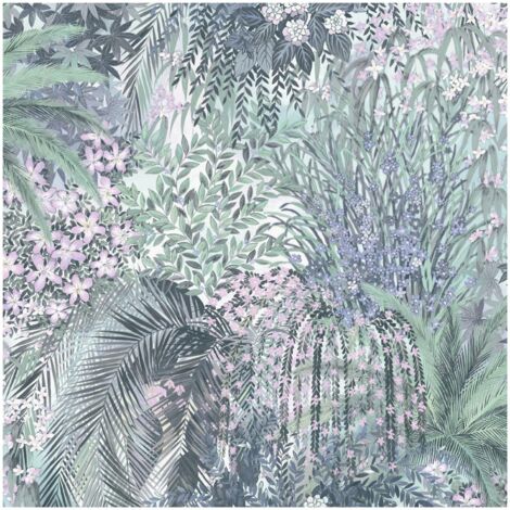 Grandeco Paradise Blue Botanical Wallpaper Washable Paste The Paper Lush Garden (1/4)