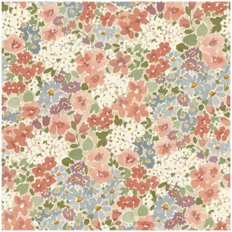 Grandeco Ditsy Pink Floral Vinyl Wallpaper Blossom Colourful Paste The Wall (1/4)
