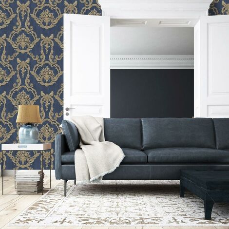 Navy grey and gold deals living room