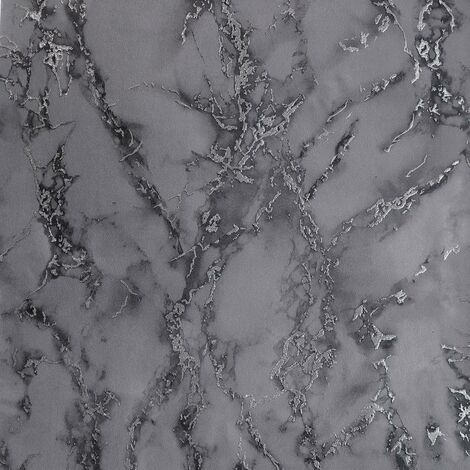 Carrara Marble Effect Wallpaper Arthouse Silver Charcoal Grey Glitter Vinyl