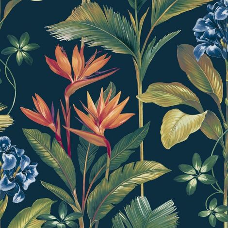 Buy Navy Floral Wallpaper Online In India  Etsy India