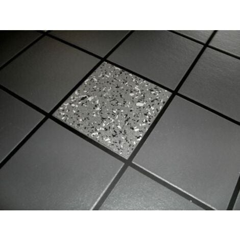DISCONTINUED Black Grey Glitter Tile Effect Wallpaper Granite Silver Tile on a Roll Wallpaper