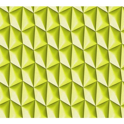 Lime Green 3D Geometric Wallpaper Harmony In Motion Textured Vinyl Paste Wall