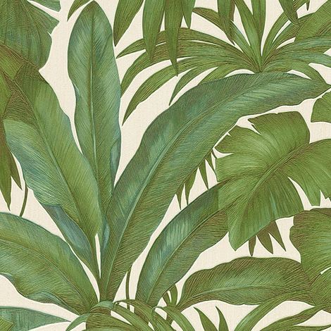 Versace Green Palm Leaf Wallpaper Extra Wide Textured Vinyl Paste the Wall