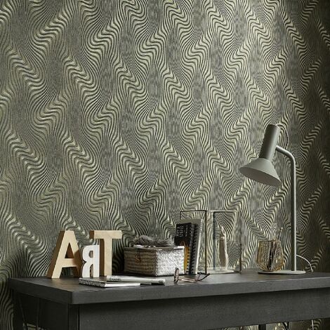 Erismann Waves Wallpaper Select Paste The Wall Gold Grey