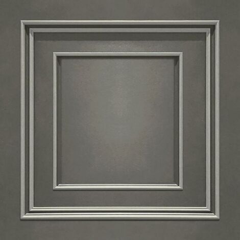 Silver Grey Belgravia Textured Wood Panelling Effect Vinyl Wallpaper Metallic (1/4)