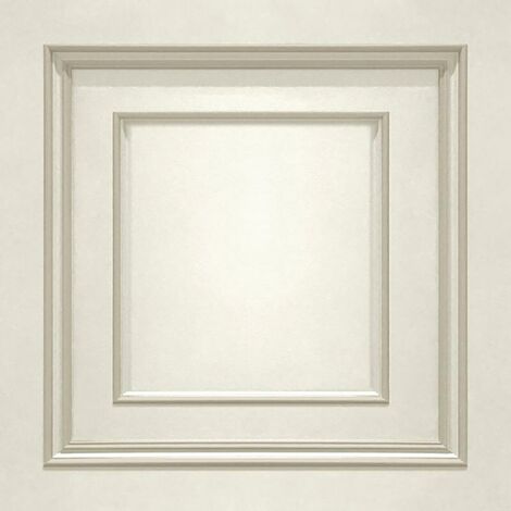 Cream Gold Belgravia Textured Wood Panelling Effect Vinyl Wallpaper Metallic