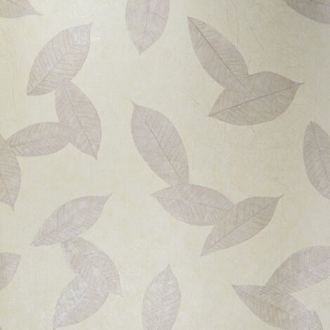 Cream Beige Leaf Wallpaper Marburg Textured Paste The Wall Vinyl