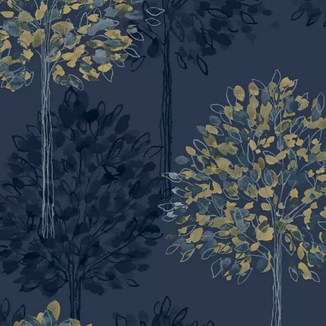 Premium Vector  Luxury gold and blue floral wallpaper