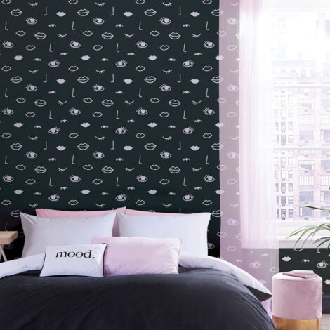 Eye Woke Up Like This Black Wallpaper Muriva Sassy B Modern Abstract (1/5)