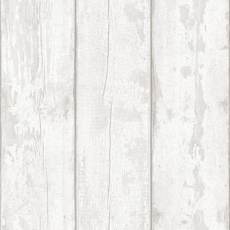 Washed Wood Effect Wallpaper Wooden Boards Planks Faux Grain Distressed Arthouse