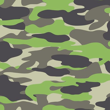 Camouflage Wallpaper Army Camo Brown Grey Green Children Teenager Boys Debona (1/4)