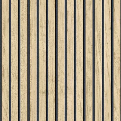 Belgravia Panacea Wood Slats Wallpaper Light Oak Black Realistic Striped (1/4)