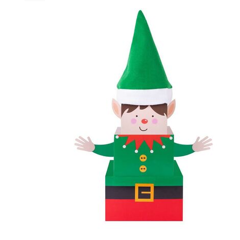 32” Fabric Sitting Christmas Candy Elf