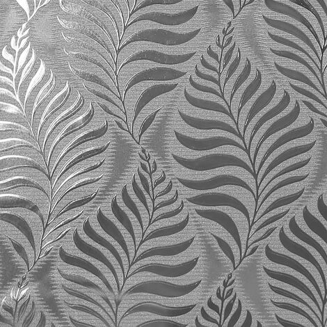 Foil Vinyl Leaves Wallpaper Silver Arthouse Floral Metallic Geometric Shimmer (1/4)