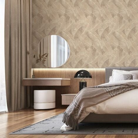 Belgravia Decor Anaya Leaf Taupe Wallpaper Floral Modern Luxury ...