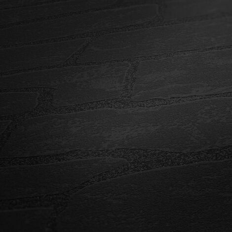 AS Creation Black Charcoal Stone Brick Wallpaper Textured Modern Paste ...