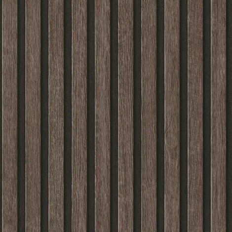 AS Creation Brown Wooden Slat Wallpaper Modern Contemporary Paste The Wall Vinyl (1/4)