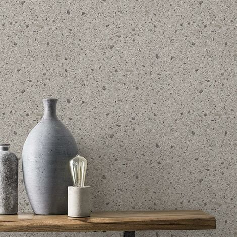 Rasch ROCKNROLLE Grey Stone Pebbles Wallpaper Modern Textured Paste The ...