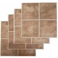 Floor Tiles Self Adhesive Vinyl Flooring Kitchen Bathroom Brown Stone Effect