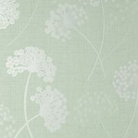 Fine Decor Grace Allium Green Silver Wallpaper Floral Metallic Textured Vinyl