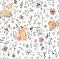 Muriva Children's Animal Print Floral Wallpaper White Naturistic Paste The Wall