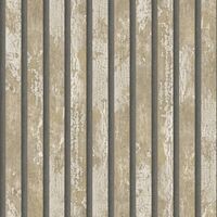 Fine Decor Carbon Oxidize Natural Wallpaper Wood Panel Metallic Feature Wall