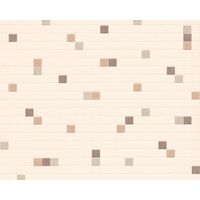 Mosaic Tiles Wallpaper Kitchen Bathroom Expanded Vinyl Brown Beige Off White