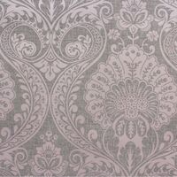 Damask Wallpaper Grey Rose Pink Metallic Shimmer Textured Arthouse Decoris