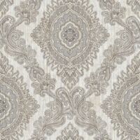 Wallquest Villa Rosa Damask Silver Wallpaper Floral Classic Acrylic Coated