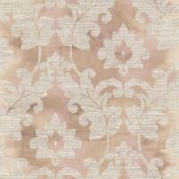 Wallquest Villa Rosa Damask Leaf Taupe Wallpaper Floral Leaves Acrylic Coated