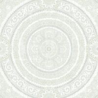 Wallquest Caspia Damask Circle White Wallpaper Classic Acrylic Coated Stylish
