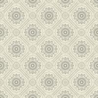 Wallquest Floral Brocade Grey Wallpaper Flowers Classic Acrylic Coated