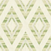 Wallquest Tribal Stripes Green Wallpaper Metallic Effect Stylish Feature Wall