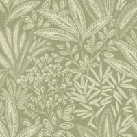Crown Sahara Leaf Fern Green Wallpaper Botanical Textured Stylish Feature Wall