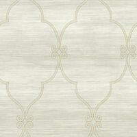 Wallquest Striped Scroll Cream Wallpaper Classic Stylish Acrylic Coated