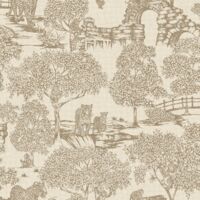 Holden Decor Zoo Lake Neutral Wallpaper Animal Print Trees Stylish Feature Wall